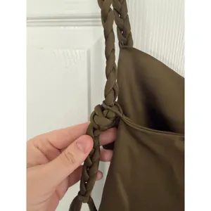 House of Harlow 1960 Olive Green Braided Strap Satin Mini Dress thumbnail 6