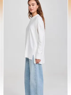 Free People Phoebe Pullover XS oversized boxy tunic style soft lg sleeve thumbnail 2