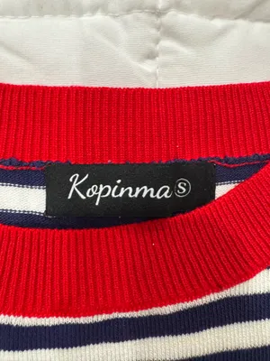 Navy, White, and Red Boutique Sweater Top thumbnail 2
