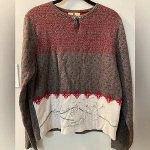 Woolrich Vintage Winter Holiday Lambswool & cotton Sweater size medium thumbnail 1