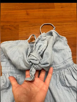 Old Navy Fit & Flare Knotted Jean mini Dress, size XS thumbnail 6