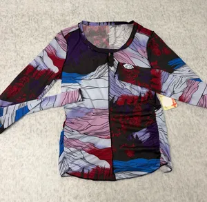 Free People Movement Rocky Ridge Twilight‎ Top XS Multi Color Ruched Long Sleeve thumbnail 1