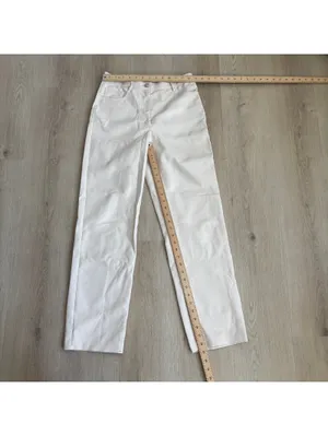 Aritzia Wilfred EUC Women's The Melina Pant Straight White Faux Vegan Leather 6 thumbnail 4