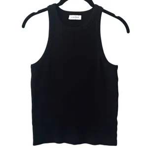 Anine Bing Eva‎ Tank Black Ribbed Capsule Minimalist Old Money Luxury L thumbnail 2