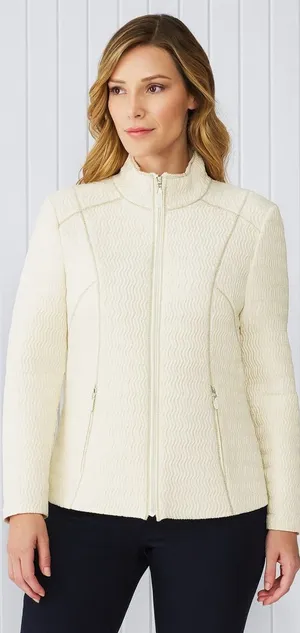 PENDLETON Vintage ZIP Up Front Cream Textured LINED‎ JACKET Size S thumbnail 1