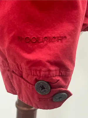 Woolrich Womens Red Quilted Plaid Lined Corduroy Trim Field Utility Jacket Small thumbnail 6