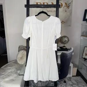 Aritzia Sunday Best 4 Tinsley Sweetheart Mini Dress White Puff Sleeve Fit Flare thumbnail 14