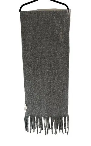 Primark Oversized Gray Knit Scarf with Fringe thumbnail 1