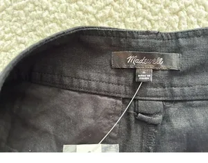 Madewell Womens Wide Leg Linen Blend Cargo Pants in True Black Size 6 thumbnail 7