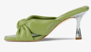 MICHAEL KORS Sandale Elena en cuir in Green Comes w/ Box thumbnail 1