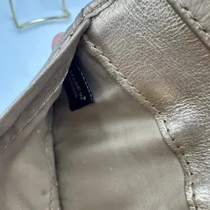 Coach Signature Monogram Bifold Wallet Brown Canvas Metallic Gold Leather Trim thumbnail 6