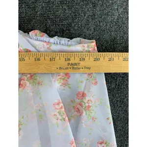 Abercrombie & Fitch Floral Tiered Mini Dress Strapless Pastel Summer XL Tall New thumbnail 7