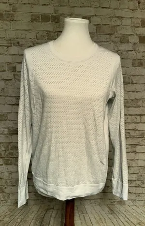 Lululemon Swiftly‎ Breathe Long Sleeve Top Womens 10 White Relaxed Fit Athletic thumbnail 1