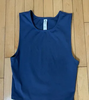 Yogalicious High Neck Crop Top Athleisure Athletic Top Steel Blue Size Medium thumbnail 1