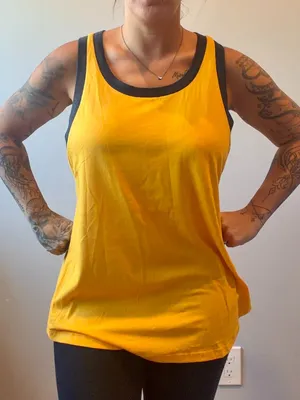 PINK Victoria's Secret Women's Large Yellow Tank Top Muscle Top Sleeveless thumbnail 1