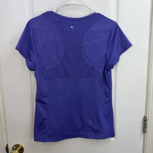 Tek‎ Gear purple blue active stretch v-neck athletic short sleeve shirt large thumbnail 5