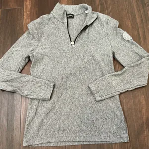 Golfino Grey Tencel Wool Blend Quarter Zip Pullover Golf Sweater Grey Small thumbnail 1
