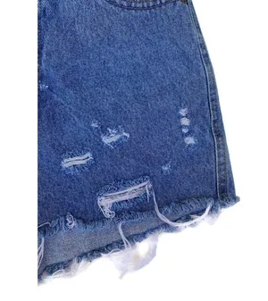 Vintage Honors Distressed Blue Denim Shorts thumbnail 3