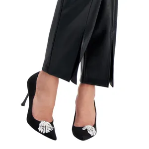 INC International Concepts Saija Pumps Embellished Heels Black Microsuede 8M thumbnail 9
