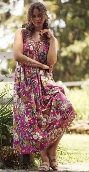 Anthropologie Drama‎ Beach midi dress sz L thumbnail 1