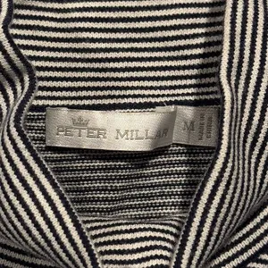 NEW Peter Millar Sweater Hepburn Sport Turtleneck Stripe Stretchy Navy Medium thumbnail 3