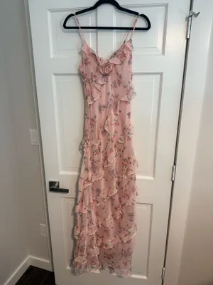 B Darlin Sleeveless Asymmetrical Ruffled Floral Dress thumbnail 4