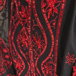 Free People My Beloved Georgette Mini Dress Black Red Sequin Embroidered Fairy 8 thumbnail 14