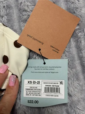 Shade & Shore Polka Dot Bikini Top — White & Brown — Size XS (0–2) thumbnail 3