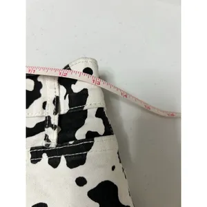 Wisteria Lane Black and White Cow Print Farm Animal Denim Jean Shorts Size M thumbnail 6