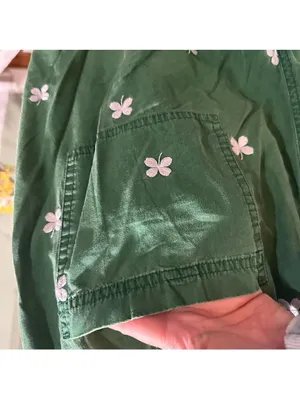 American Eagle Green Floral Embroidered Lounge Pants Size XL thumbnail 8