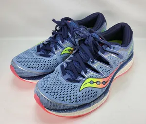 Saucony Triumph ISO 5 Running Shoes Womens 8.5 Blue Navy Coral EVERUN S10462-1 thumbnail 1