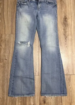 BKE Light Blue Distressed Flare Jeans #BB2 thumbnail 1