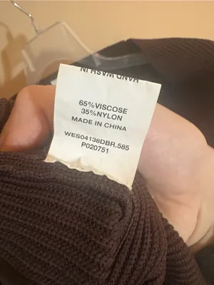 Dissh Paces Ribbed Long Sleeve Top in Brown Size 10 thumbnail 5