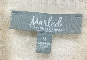 Marled Women's Medium White Mock neck short sleeve Fuzzy Lashes Textured thumbnail 8