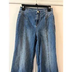 Free People We The Free Flare Wide Jeans High Rise size 26 Blue thumbnail 3