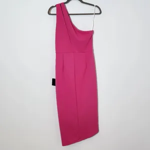 Lulus Pink One Shoulder Cocktail Dress NWT Size Medium Pink Wedding Guest Dress thumbnail 3