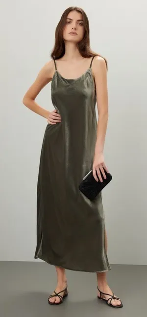 Splendid Velvet Breeze Maxi Slip Dress Green Size XS RTR thumbnail 1