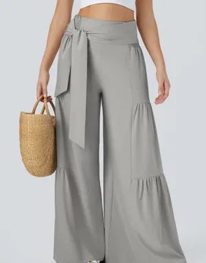 Halara Breezeful™ High Waist Shirred quick dry wide leg pants sz M gray new NwT thumbnail 1