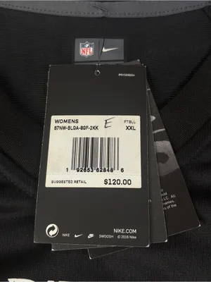 NWT Baltimore Ravens J.K. Dobbins Nike Home Black On Field Jersey Womens Sz 2XL thumbnail 7