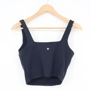 CRZ YOGA Navy Blue Square Neck Longline Sports Bra Crop Top Medium thumbnail 3