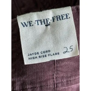 We The Free People NWT Jayde Cord High Rise Flare Jeans 25 Brown Boho 70s thumbnail 5