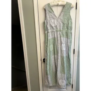 Universal Thread Women’s XL Green Paisley Bandana V Neck Boho Maxi Dress Pockets thumbnail 3