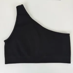 Set Active Women's Size S SCULPTFLEX RIBBED ONE SHOULDER BRA Black thumbnail 4