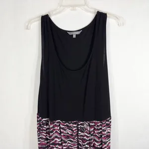 Daisy Fuentes Plus Size 3X Maxi Dress Black Pink‎ Color Block Sleeveless 789 thumbnail 5