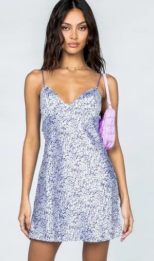 Princess Polly IMOGEN MINI DRESS BLUE Size 2 thumbnail 1