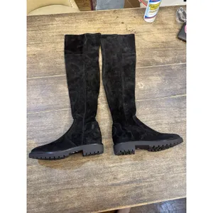 Tory Burch Black Suede Logo Miller Over the Knee Tall Logo Boot Shoes Size 7.5 thumbnail 4