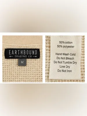 Earthbound Trading Company Cream Mixed-Knit V-Neck Sweater — Size Medium thumbnail 4