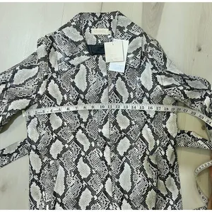 Choosy NWT Women Small Faux Snakeskin Leather Trench Coat Duster Jacket Chic thumbnail 11