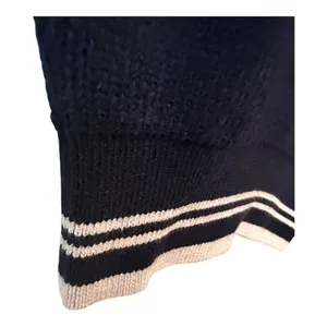 Maeve by Anthropologie Size Large Navy Blue Quarter-Zip Sweater Tee NWT thumbnail 6