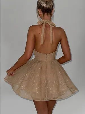 Baby Boo Pippa Mini Dress, L, Gold Sparkle thumbnail 2